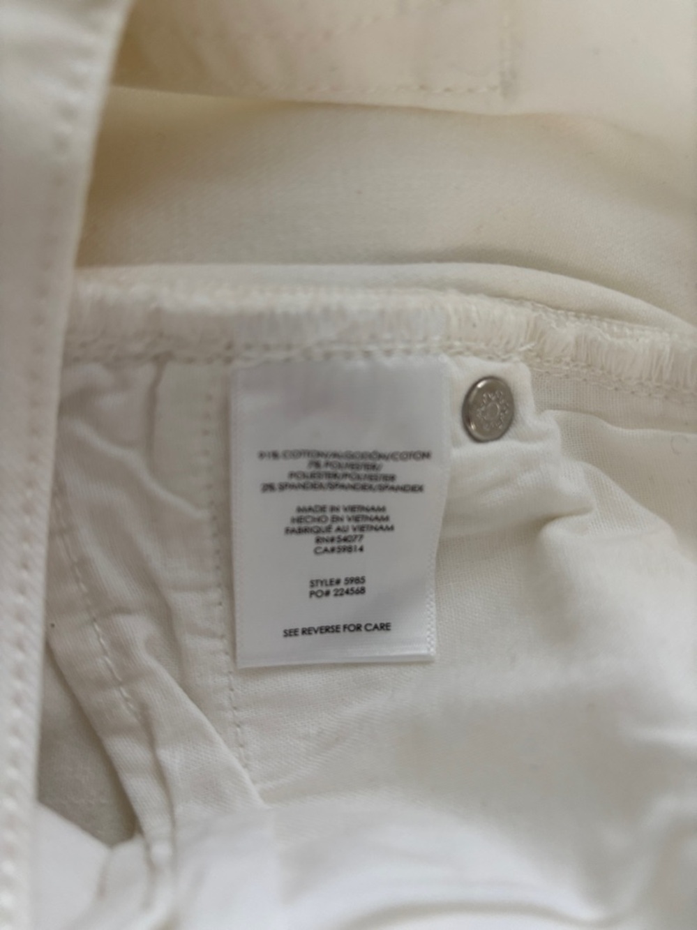 CAbi Cream Denim Cutoff Shorts style 5985 - Picture 4 of 4